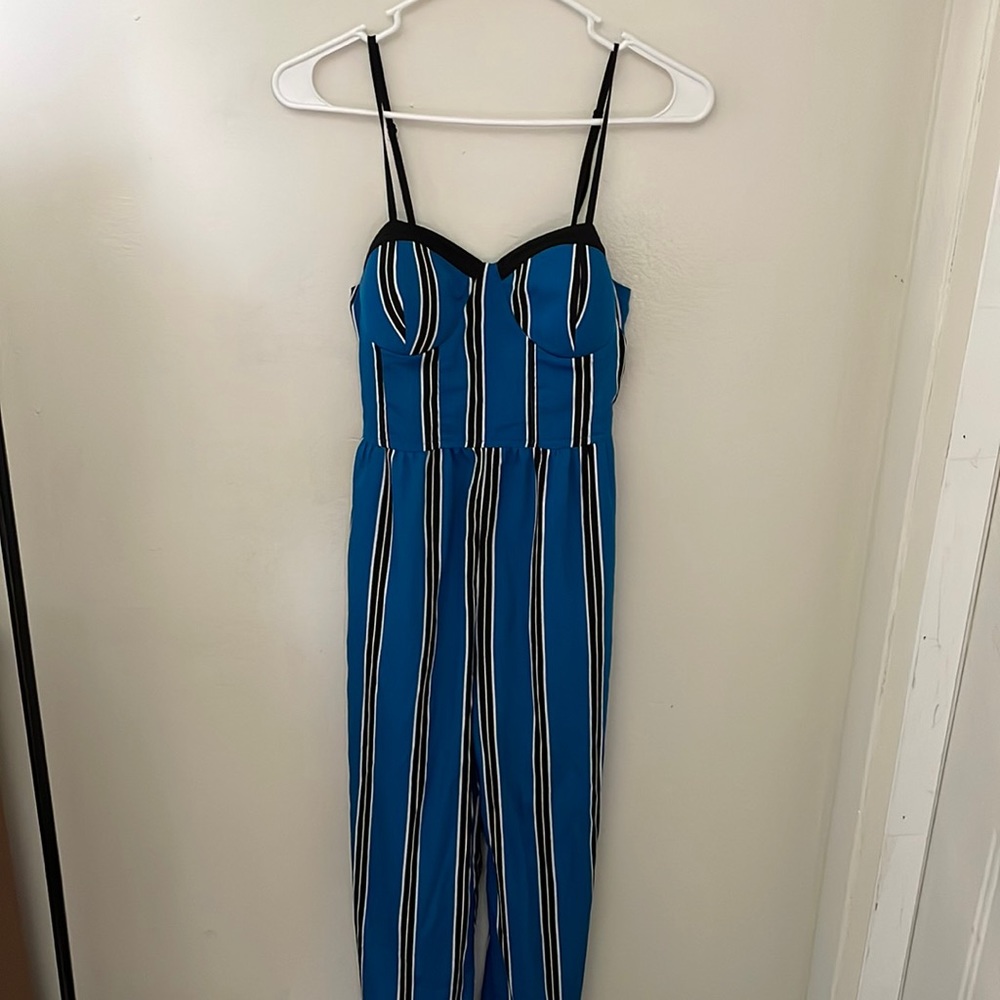Royal Blue Striped Jumpsuit<3